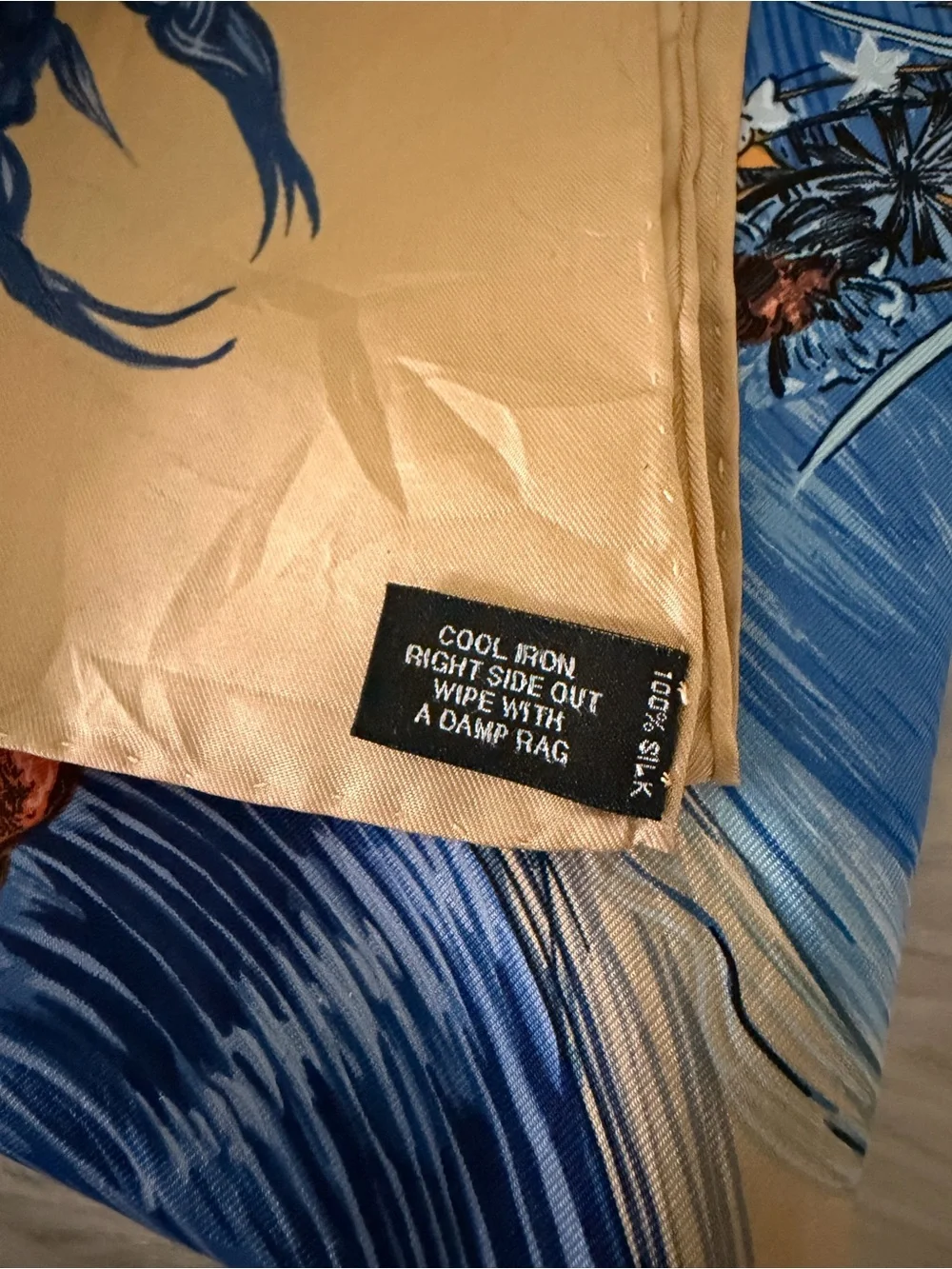 Hermès Eva Blue Floral Goddess Silk Scarf.